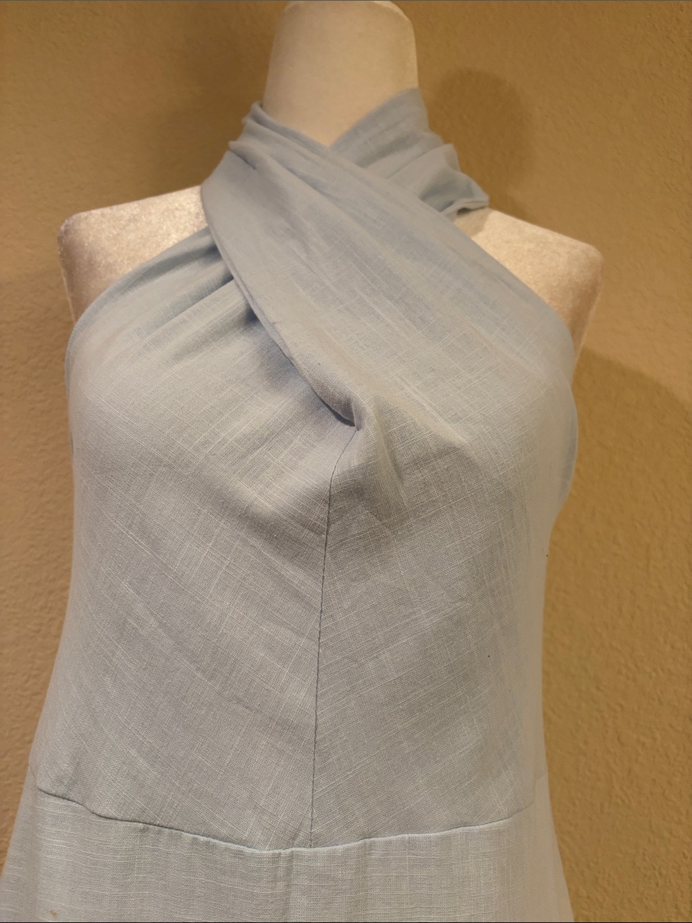 Light Blue Halter Maxi Dress - - Picture 3 of 15